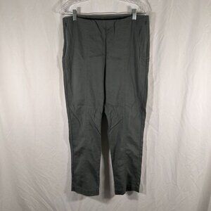 J Jill Pants Women's 12 Green Pull On Side Zip Pockets Mid Rise Cotton Blend